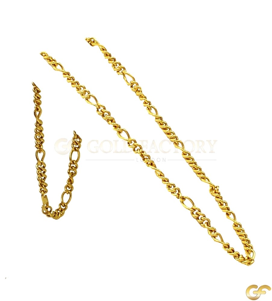 22ct Yellow Gold Figaro Style Chain